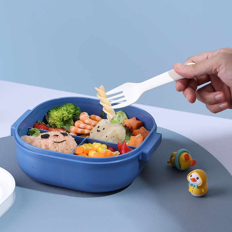 Portable Plastic Kids Lunch Box with fork